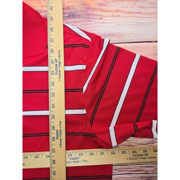 Footjoy Mens Red Striped Polo XL Golf Apparel Graystone GC - Picture 9 of 9